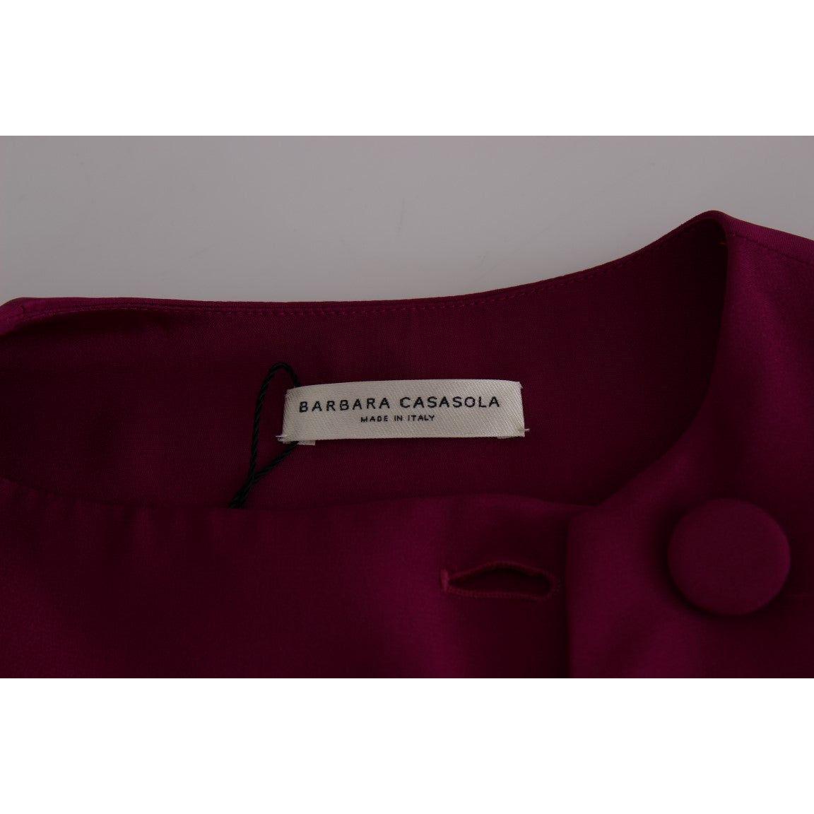 Barbara Casasola Stunning Silk Sleeveless Purple Blouse Barbara Casasola