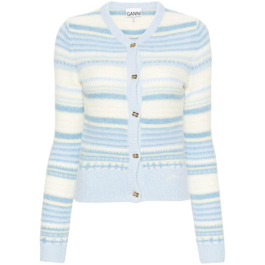 GANNI Sweaters Clear Blue Topwear Ganni