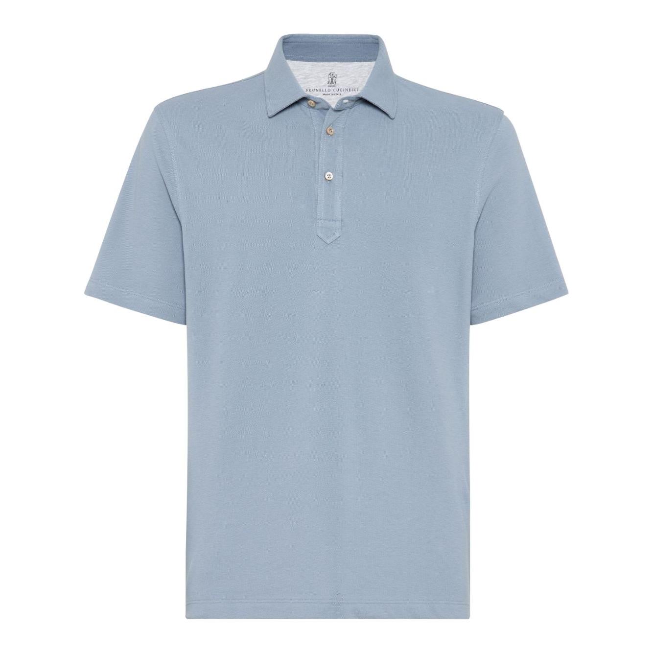 Brunello Cucinelli T-shirts and Polos Clear Blue Topwear Brunello Cucinelli