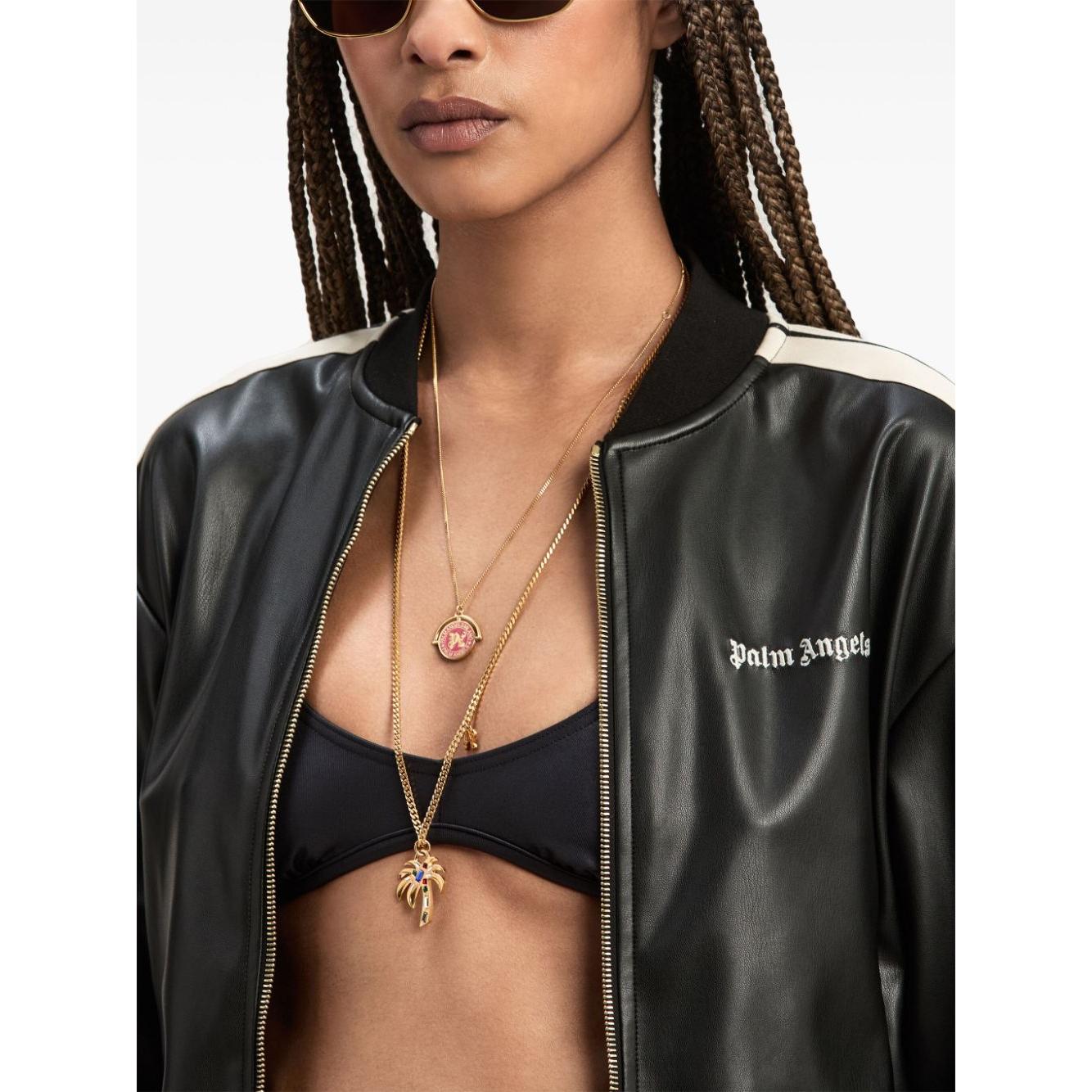 Palm Angels artificial leather women Coats Black Jackets Palm Angels