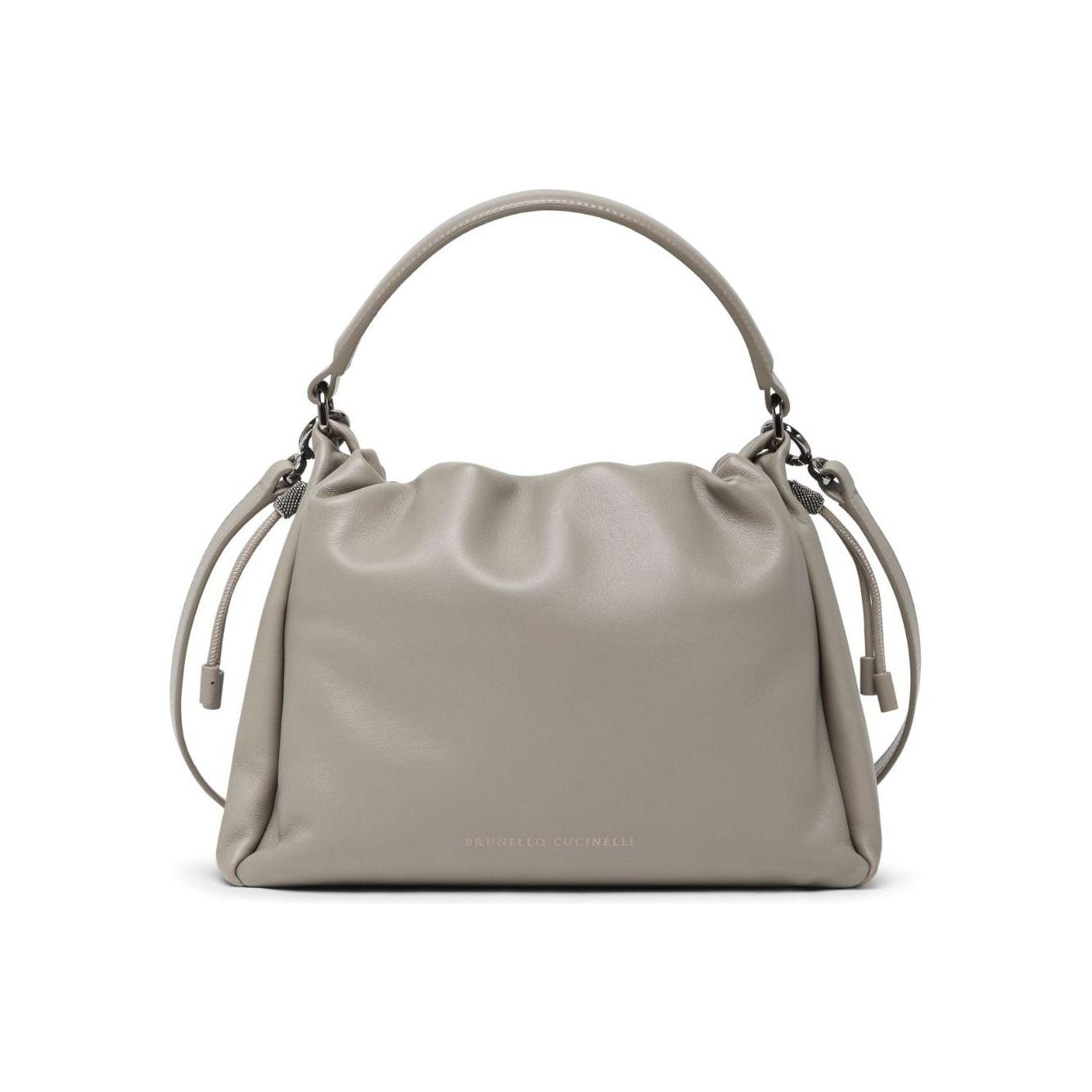 Brunello Cucinelli  calf leather Handbag Dove Grey Handbag Brunello Cucinelli