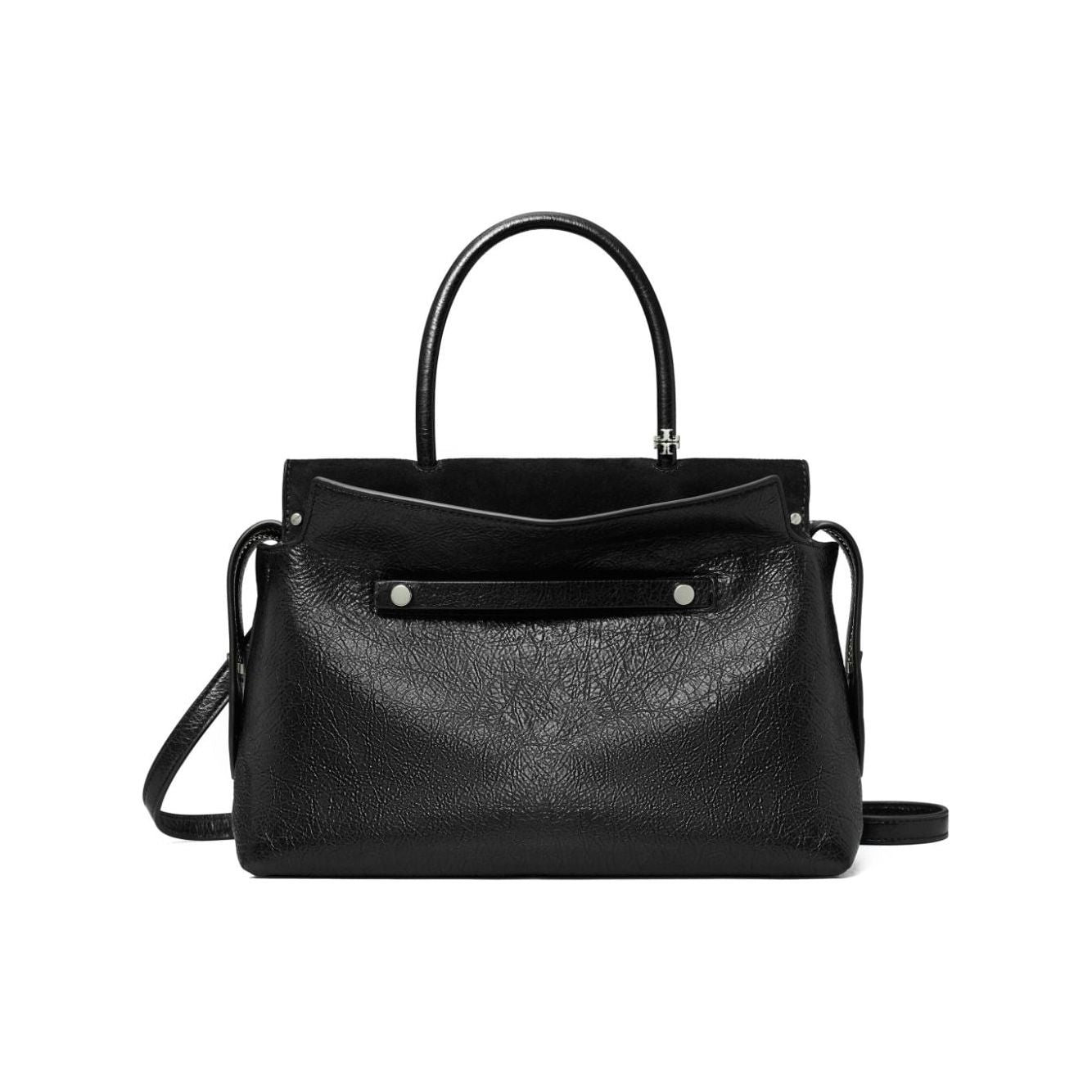 Tory Burch Mercer Distressed Satchel Bag Black Shopper Tory Burch