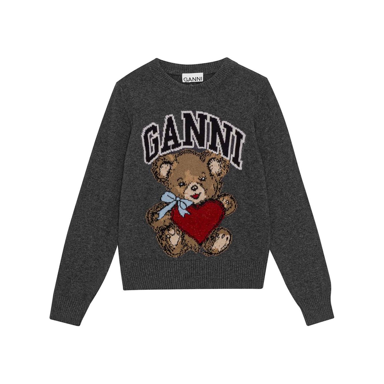 GANNI Sweaters Grey Topwear Ganni