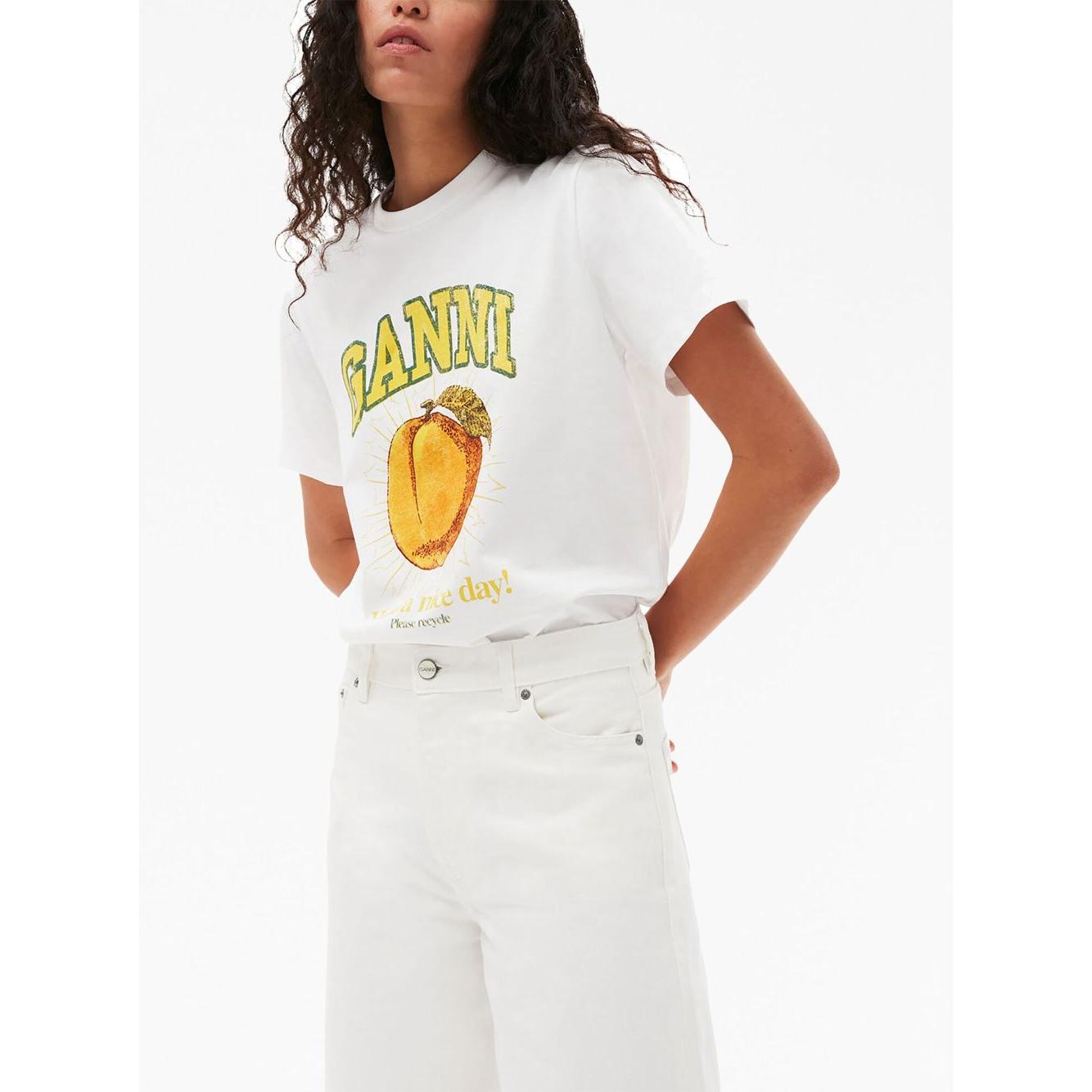 GANNI T-shirts and Polos White Topwear Ganni