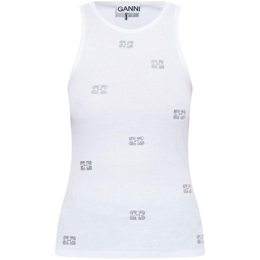 GANNI Top White Topwear Ganni