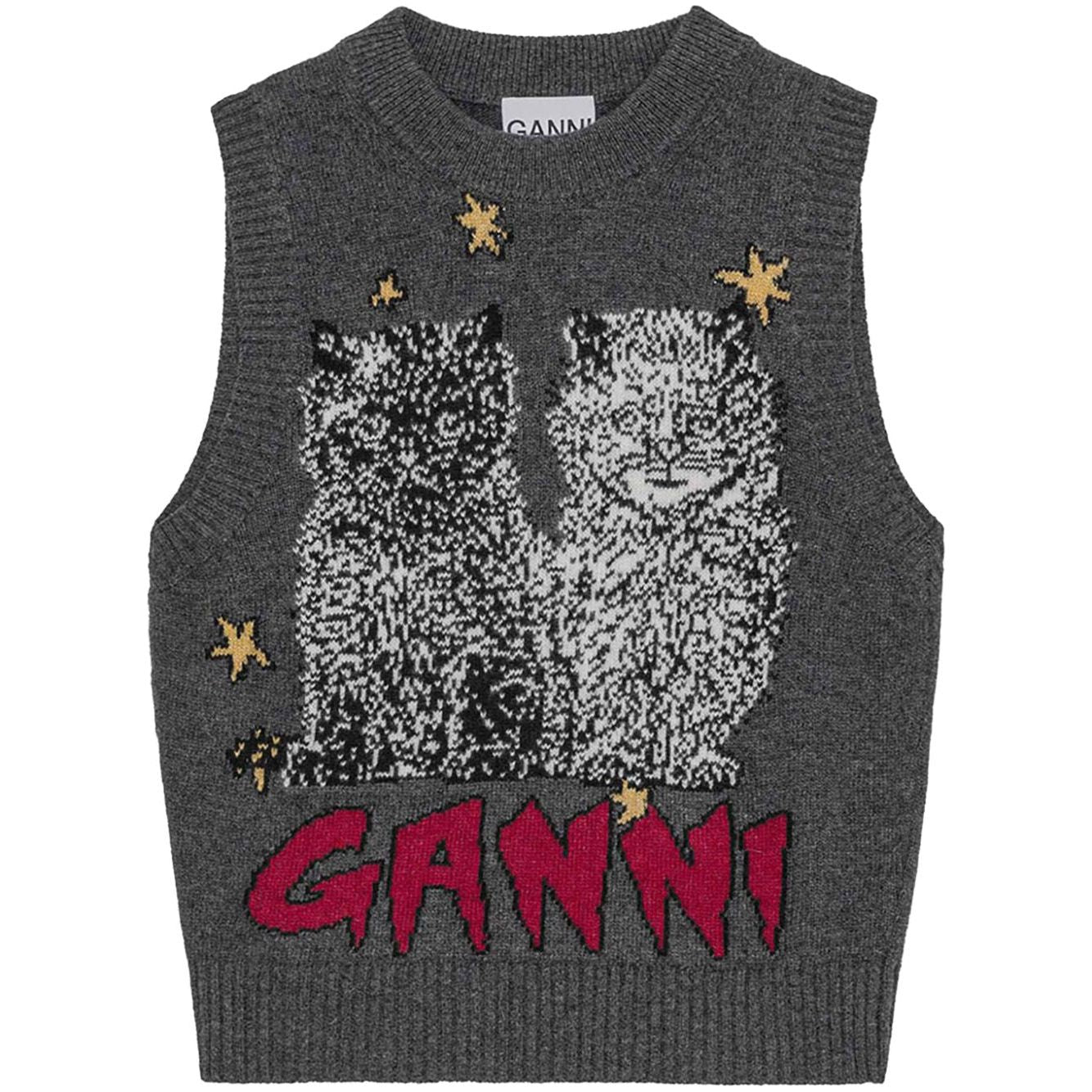 GANNI Sweaters Grey Topwear Ganni