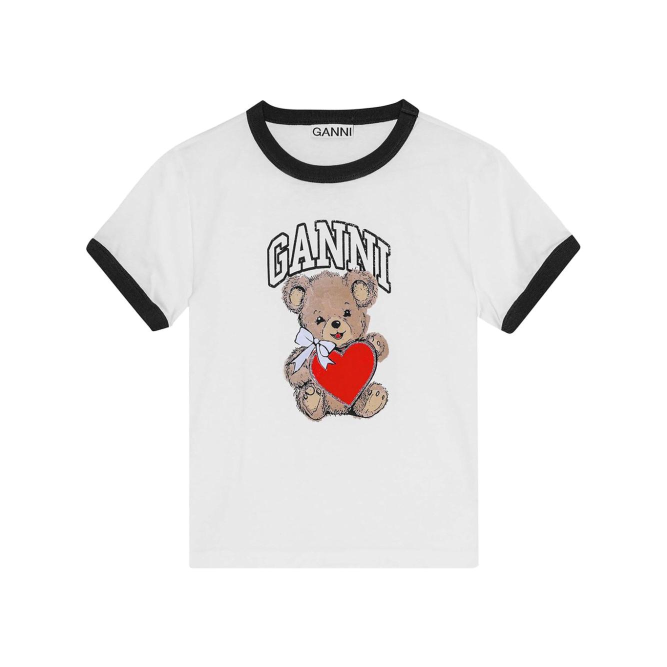 GANNI T-shirts and Polos White Topwear Ganni