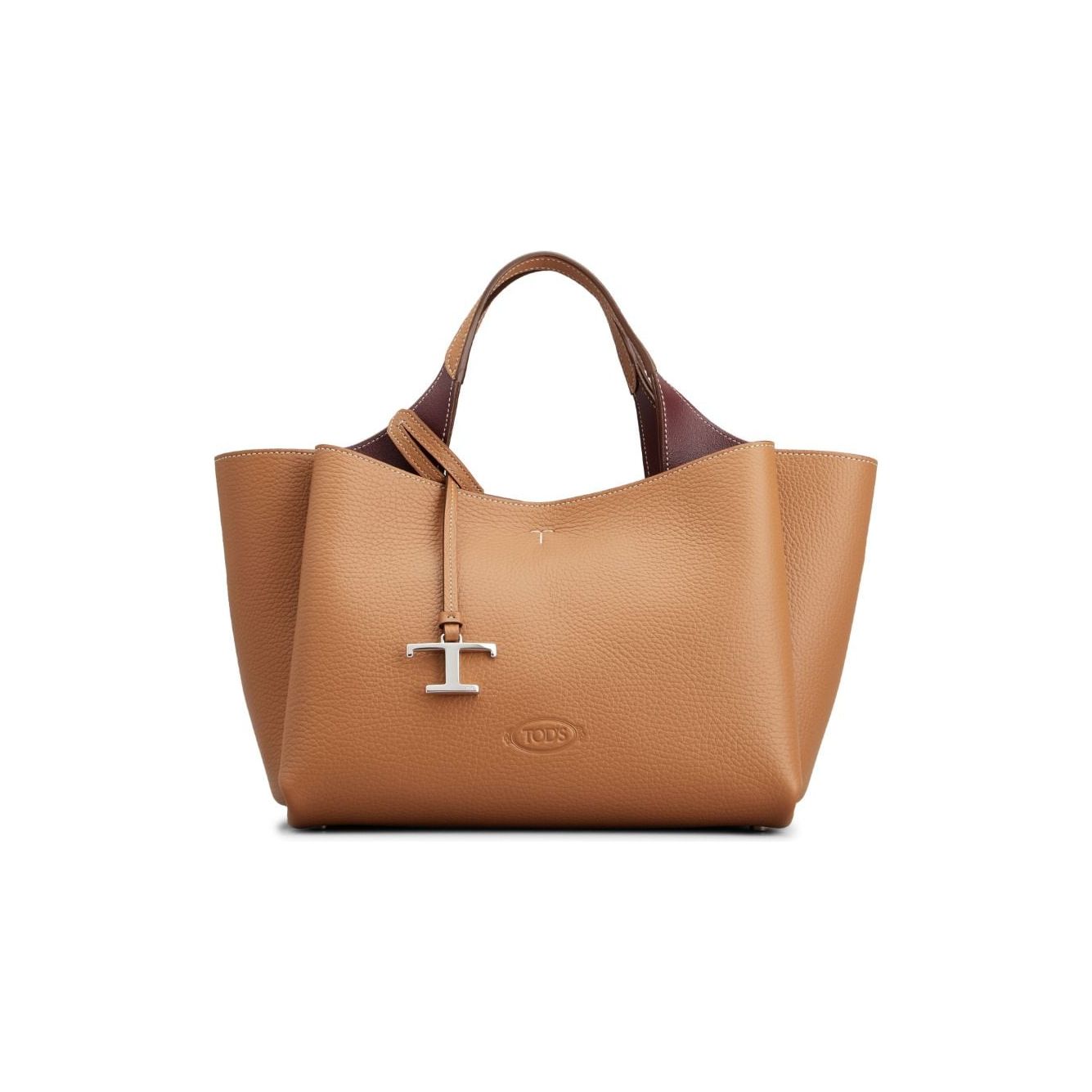 Tod's logo-pendant leather shoulder Bag Brown