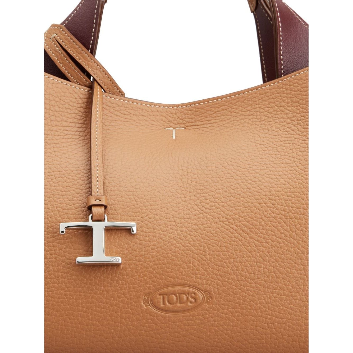 Tod's logo-pendant leather shoulder Bag Brown