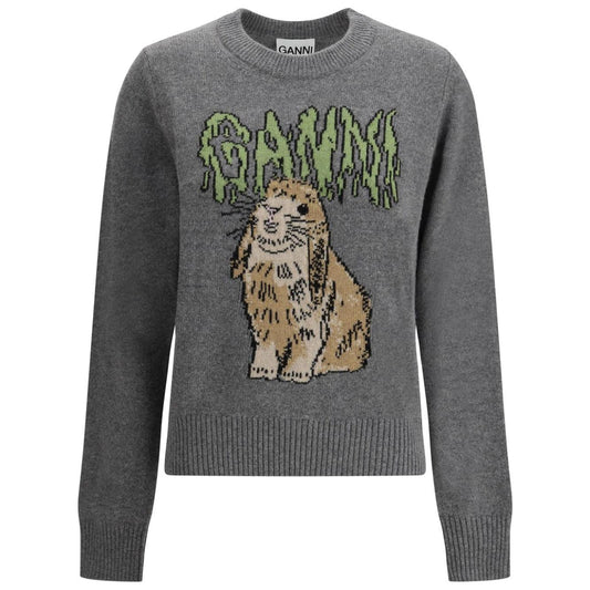 GANNI Sweaters Grey Topwear Ganni