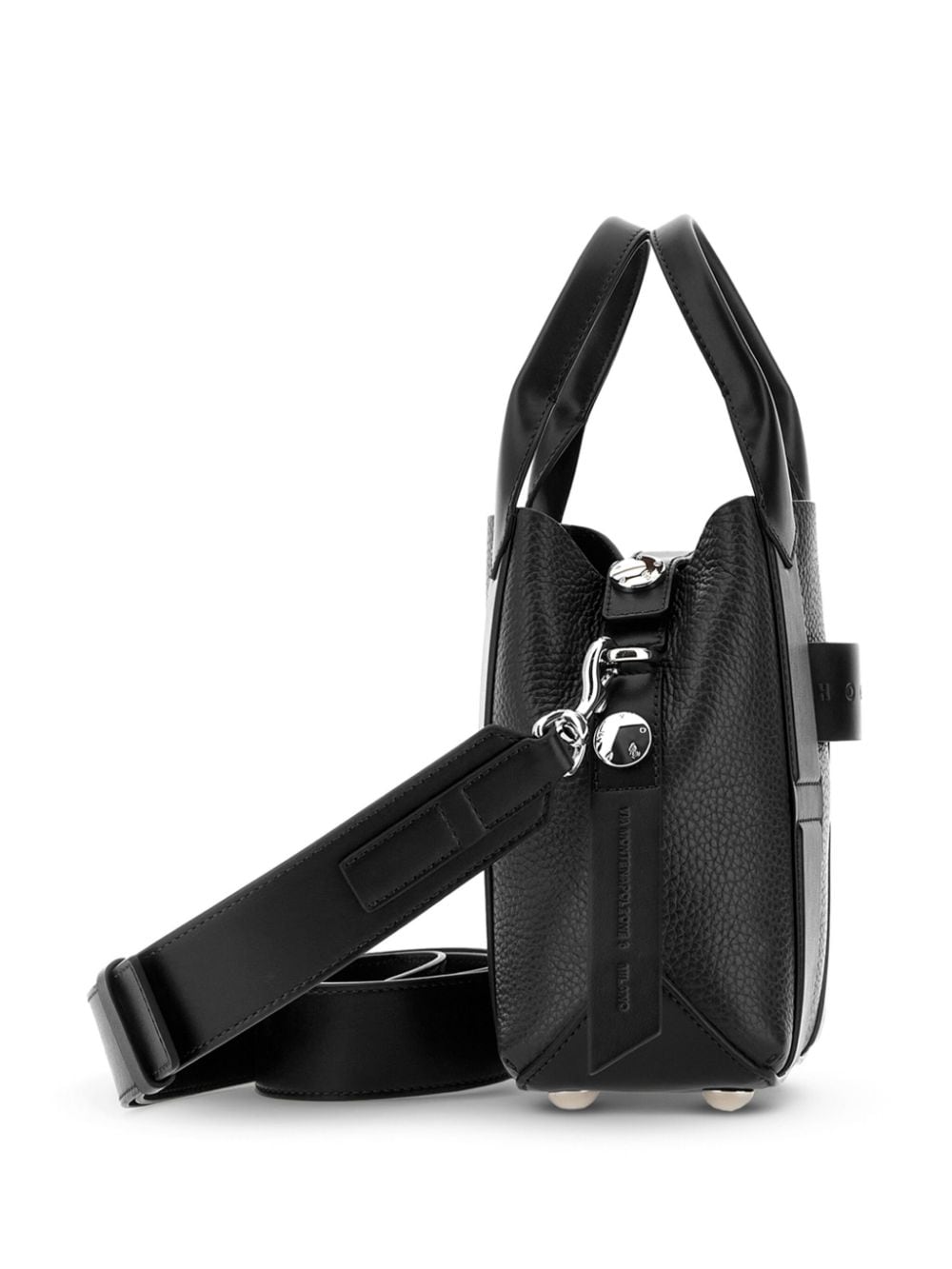 Front view with bag zipped and handles upright.