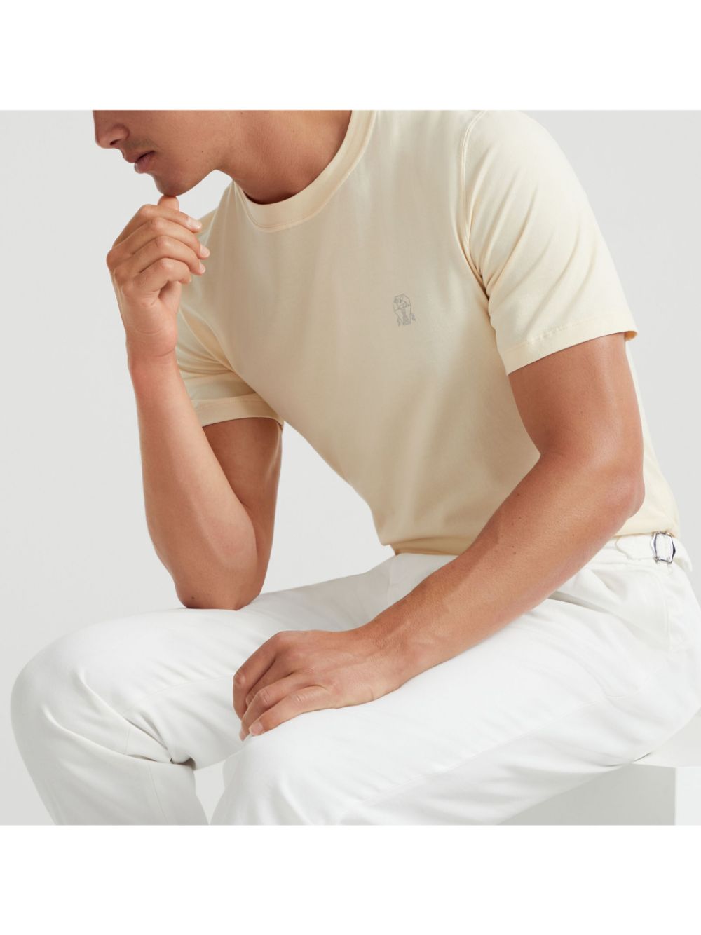 Brunello Cucinelli T-shirts and Polos Beige Topwear Brunello Cucinelli