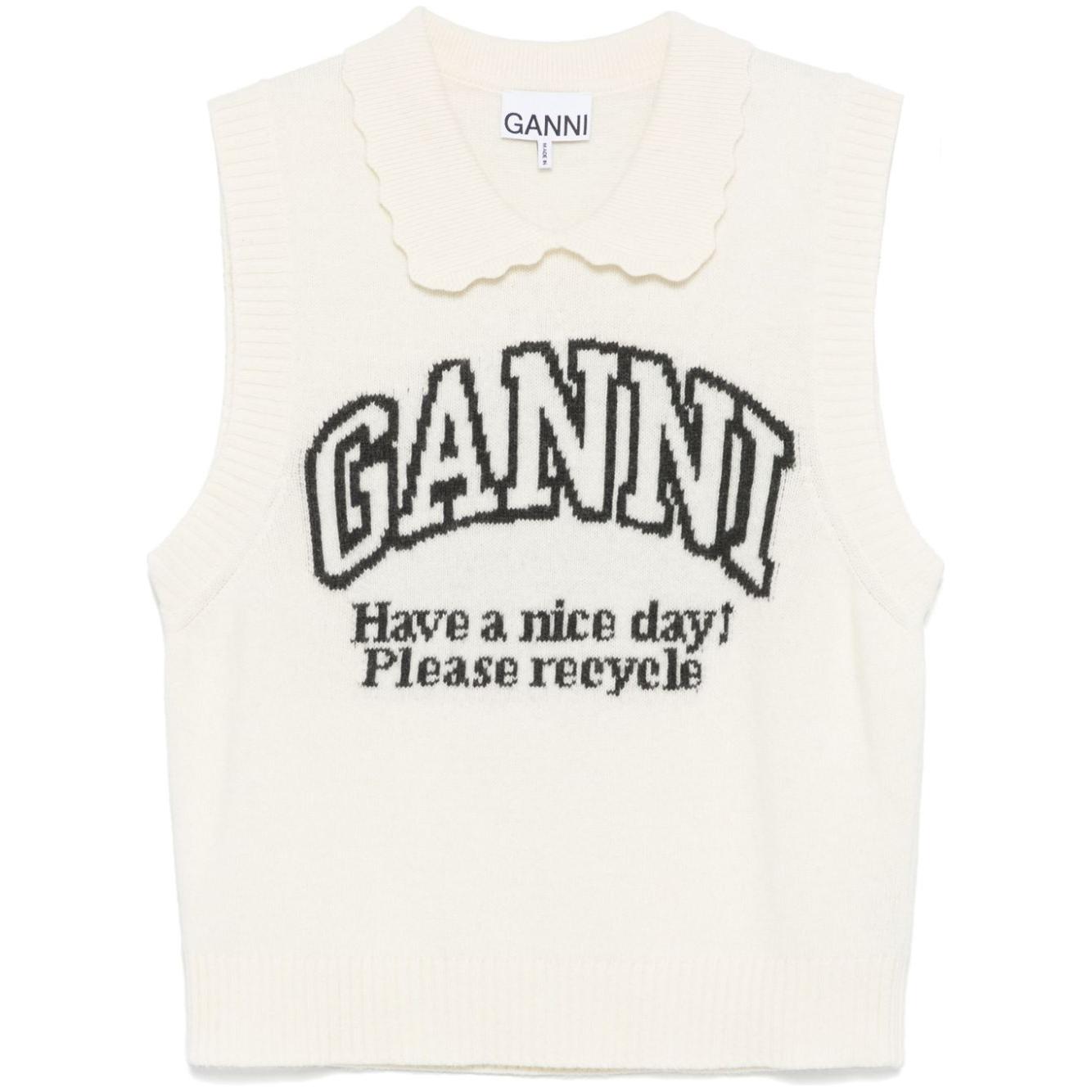 GANNI Sweaters Beige Topwear Ganni