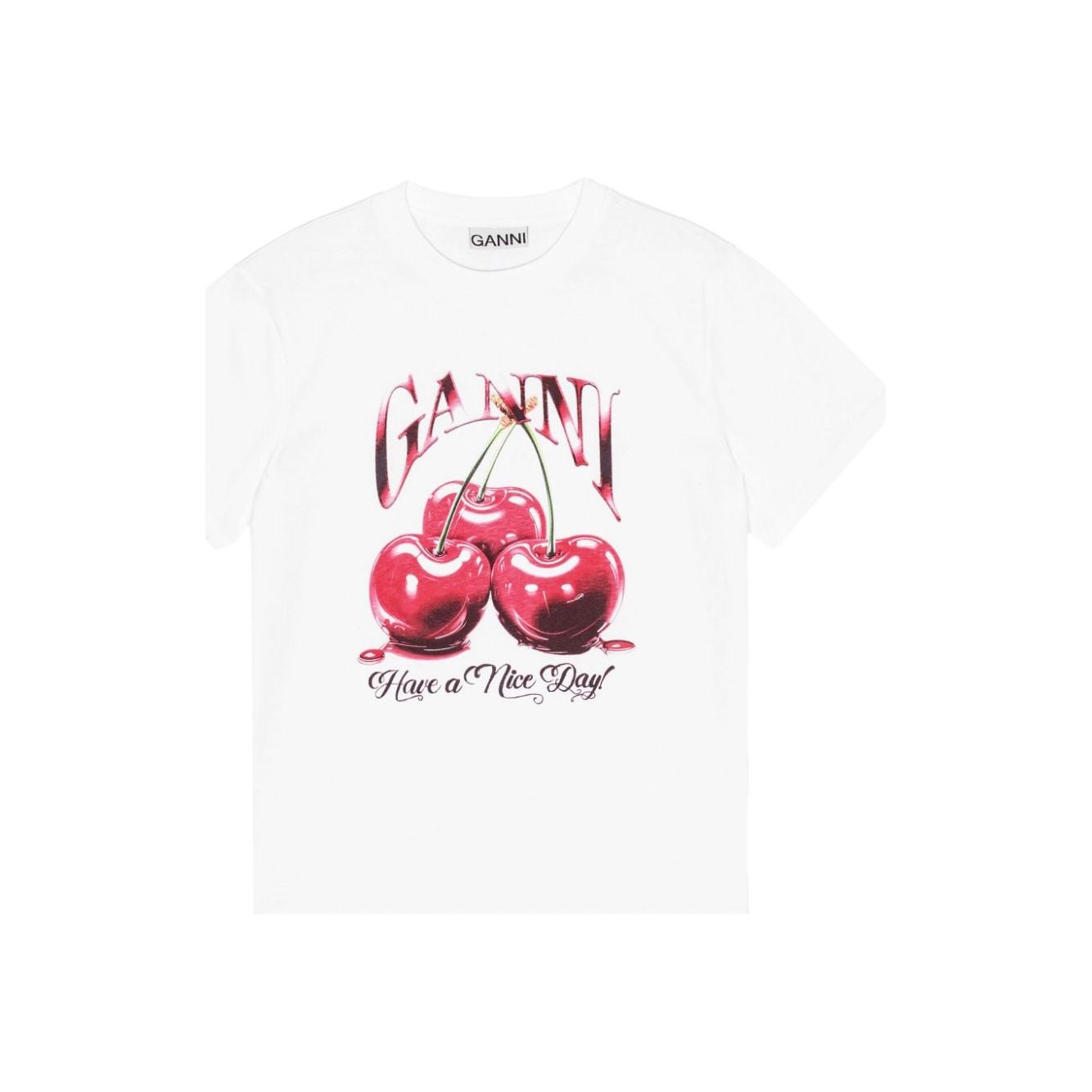 GANNI T-shirts and Polos White Topwear Ganni