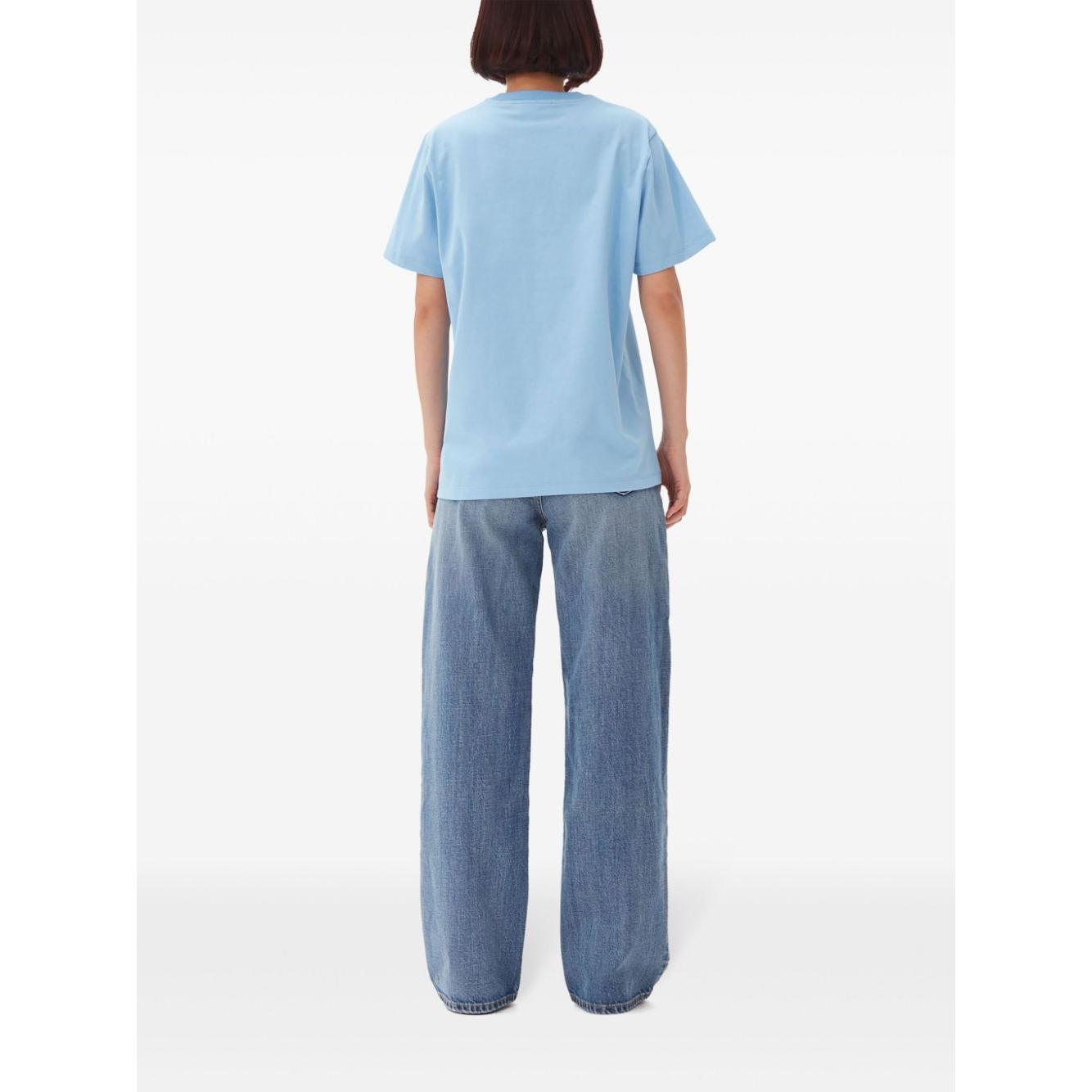 GANNI T-shirts and Polos Clear Blue Topwear Ganni