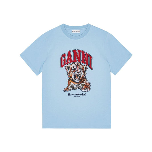 GANNI T-shirts and Polos Clear Blue Topwear Ganni