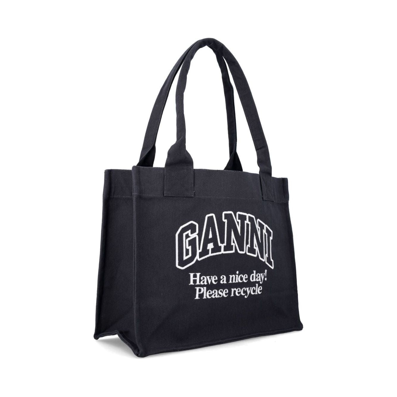 GANNI Tote Bag Black Shopper Ganni