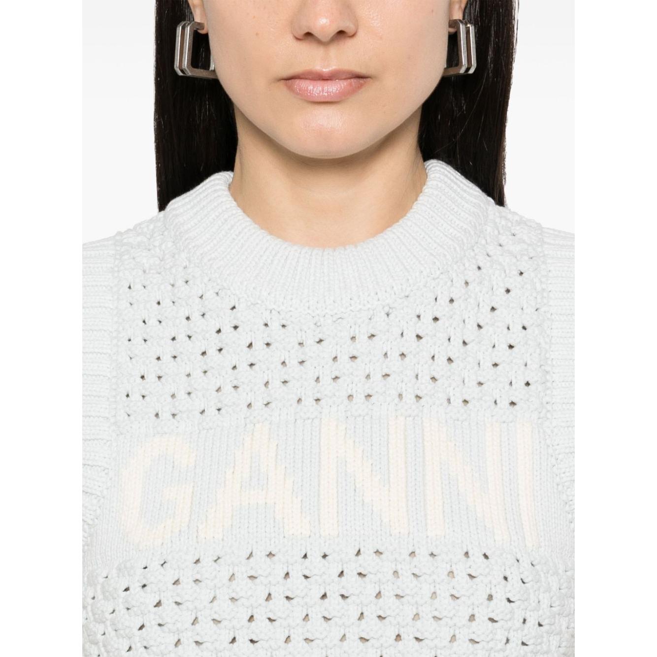 GANNI Sweaters White Topwear Ganni