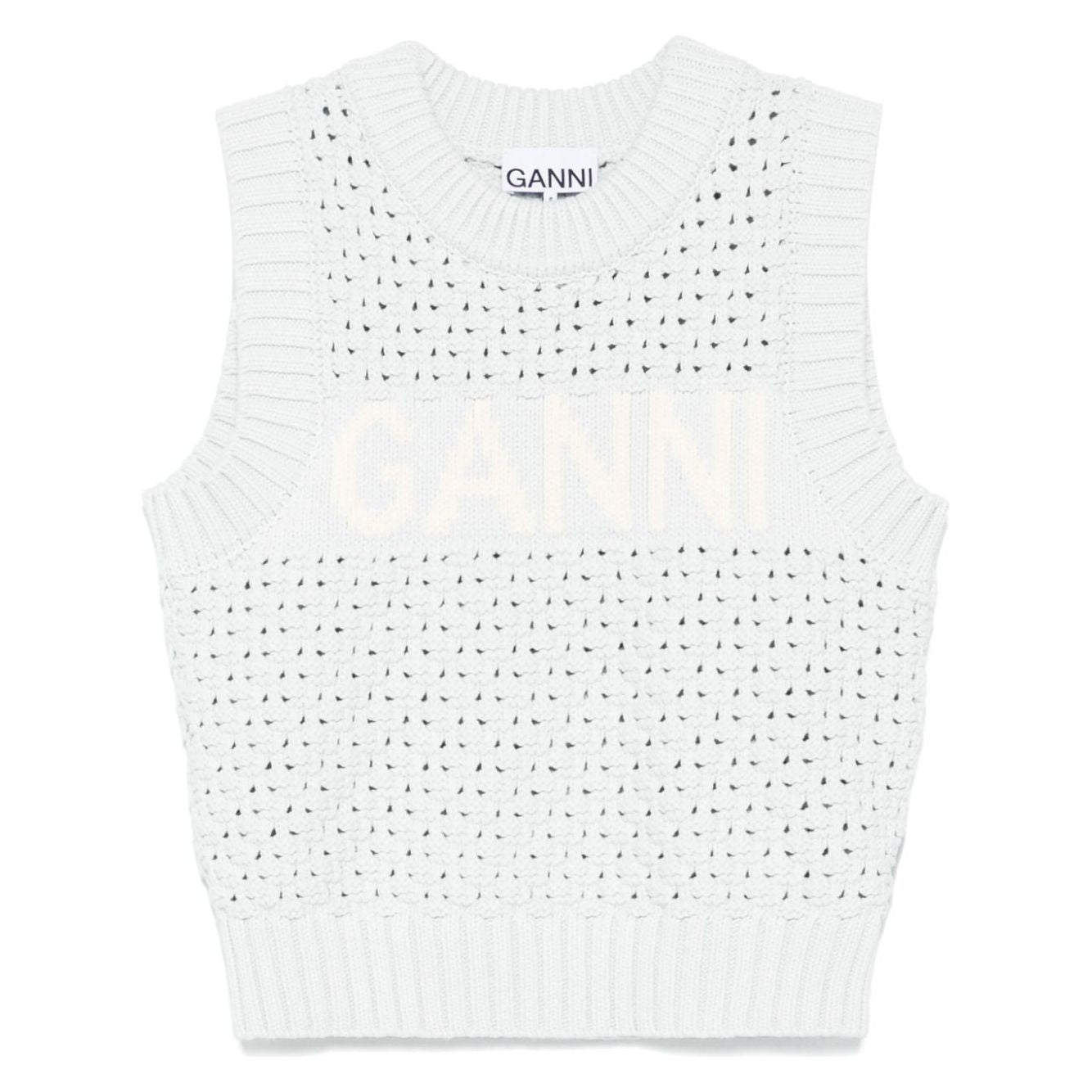 GANNI Sweaters White Topwear Ganni