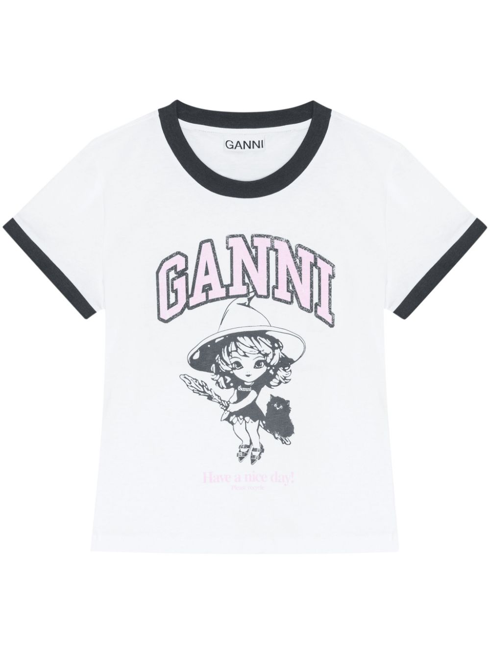 GANNI T-shirts and Polos White Topwear Ganni