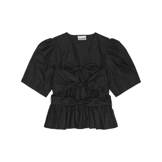 GANNI Top Black Topwear Ganni