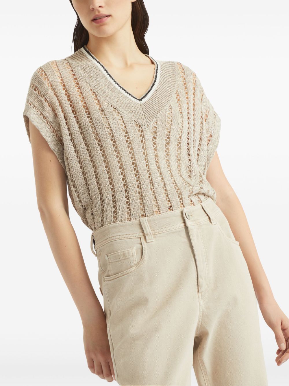 Brunello Cucinelli Sweaters Beige Topwear Brunello Cucinelli