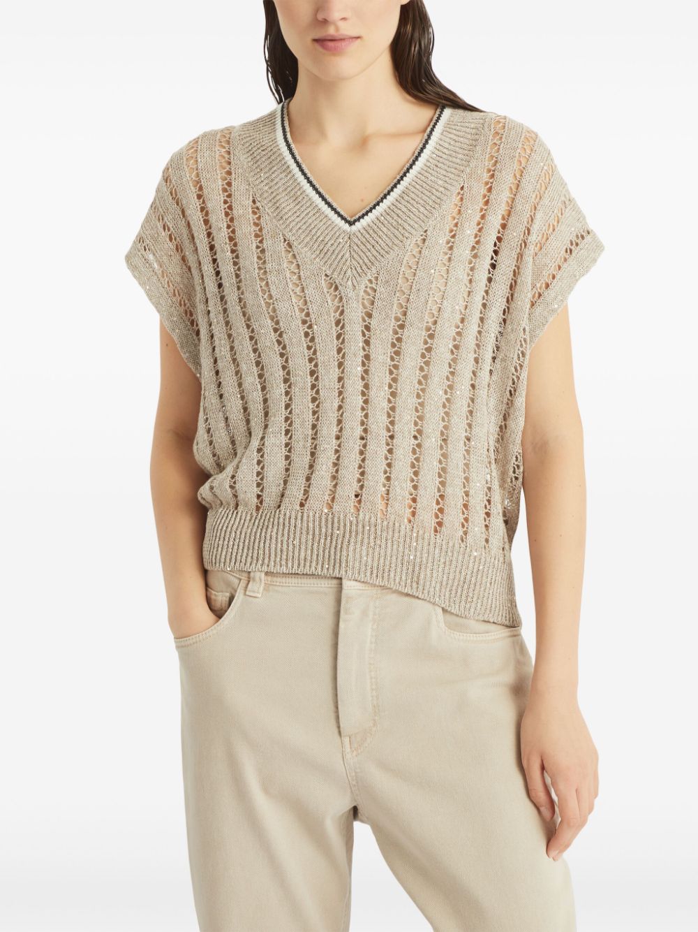 Brunello Cucinelli Sweaters Beige Topwear Brunello Cucinelli