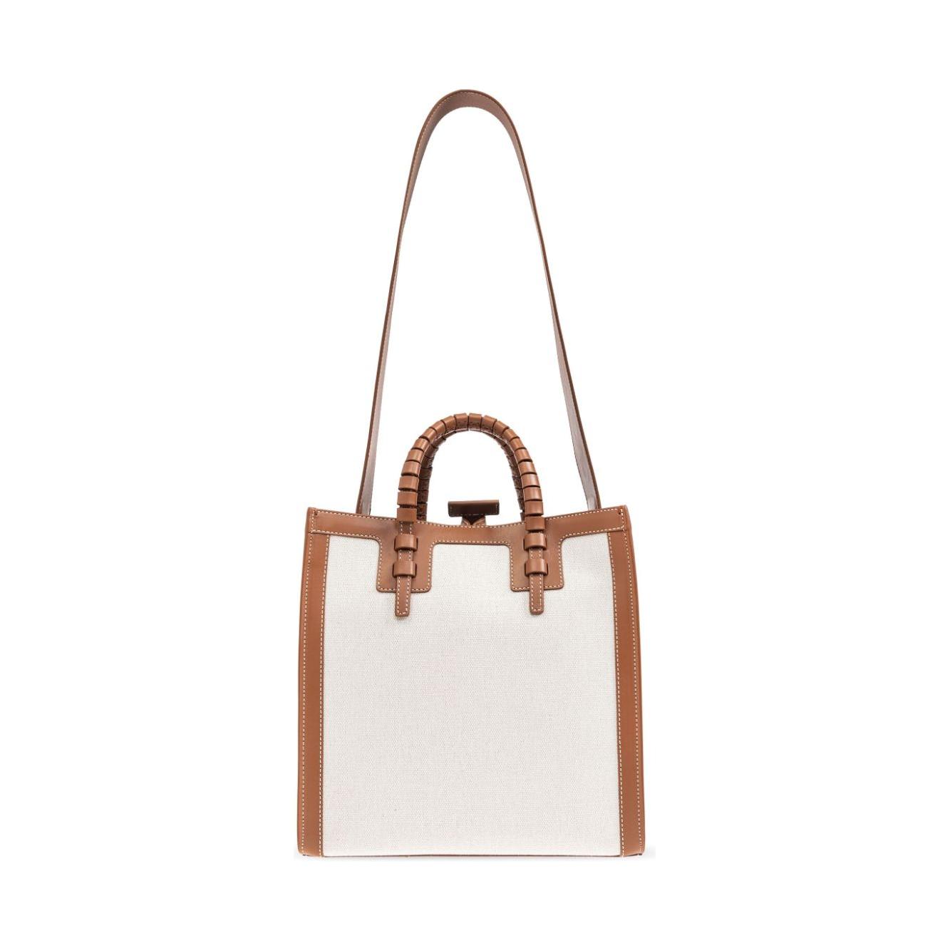 Casadei Bag in Canvas and Leather Brown Shopper Casadei