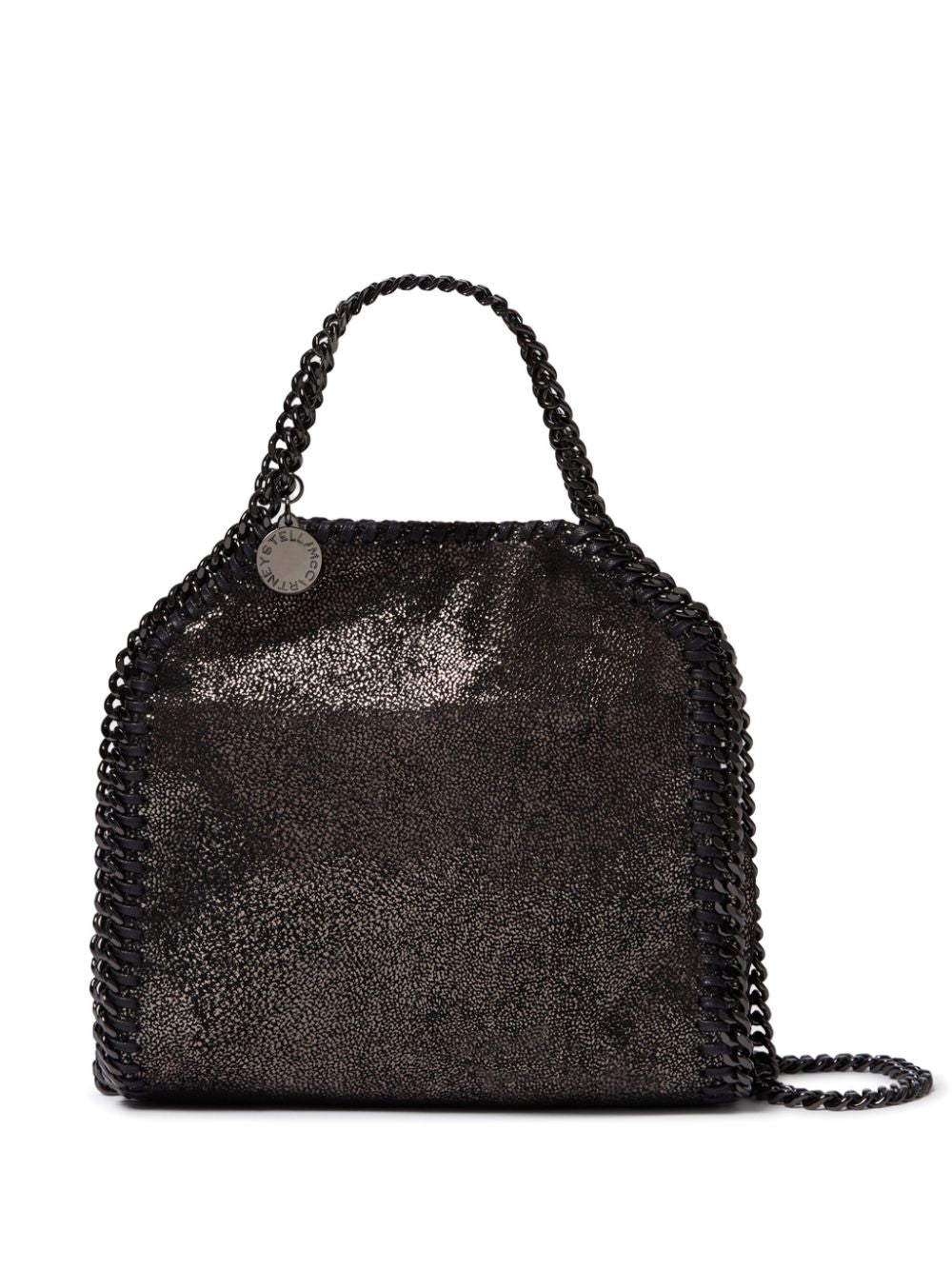 Stella McCartney Women Dark grey metallic Falabella Silver Shoulder Stella McCartney