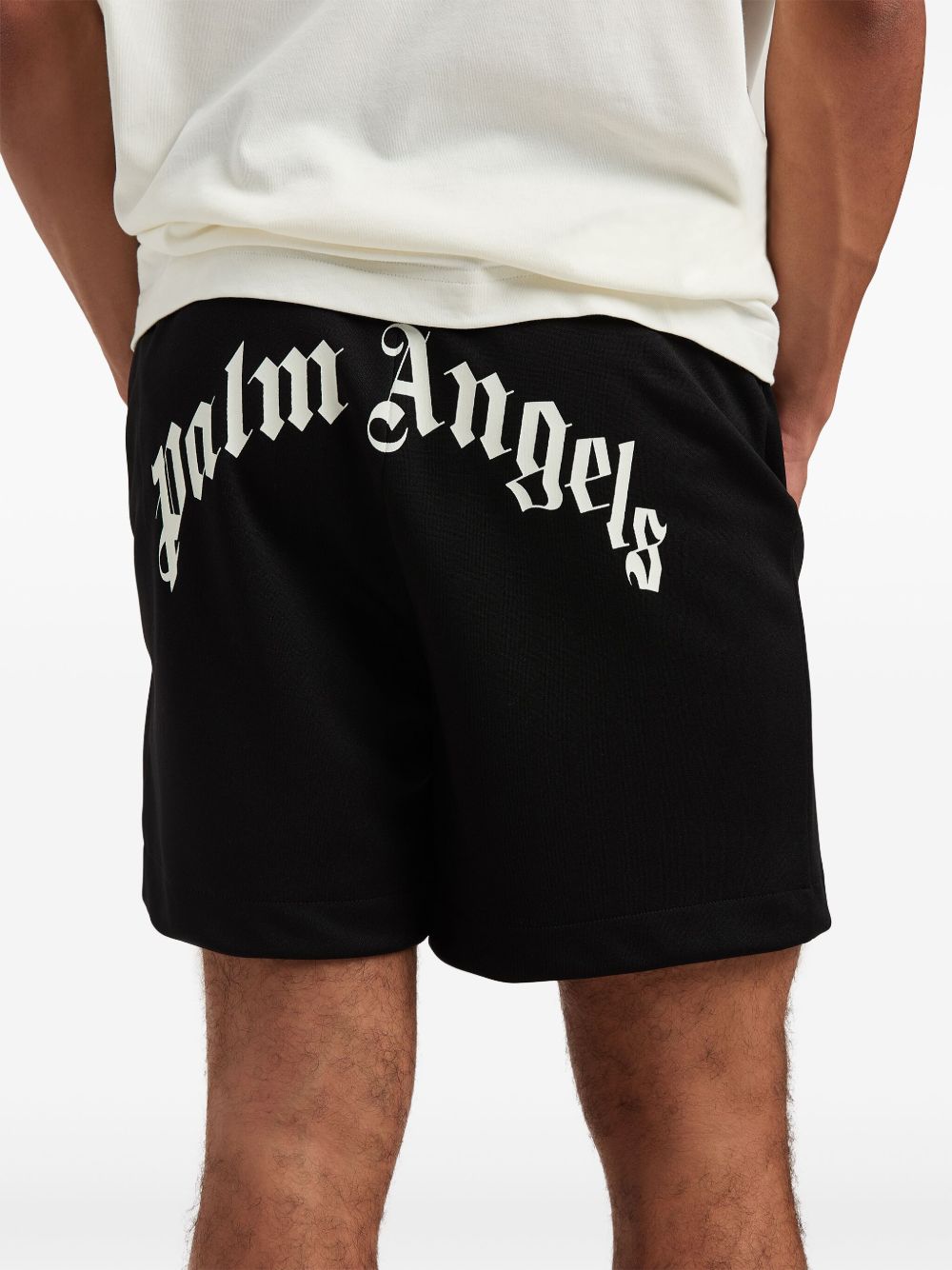 Palm Angels curved logo track shorts Short trousers Palm Angels