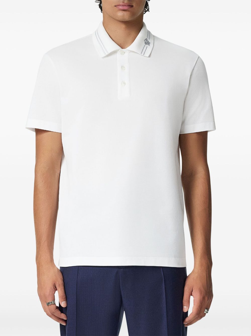 Versace Medusa embroidered polo Topwear Versace