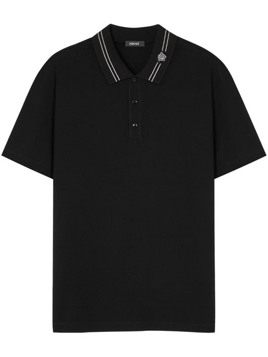 Versace Medusa embroidered polo