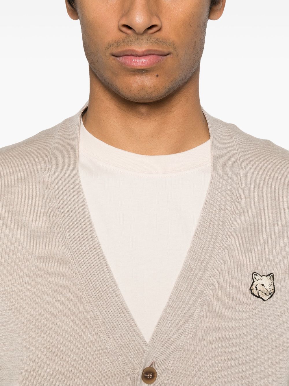 Maison Kitsune fox motif cardigan