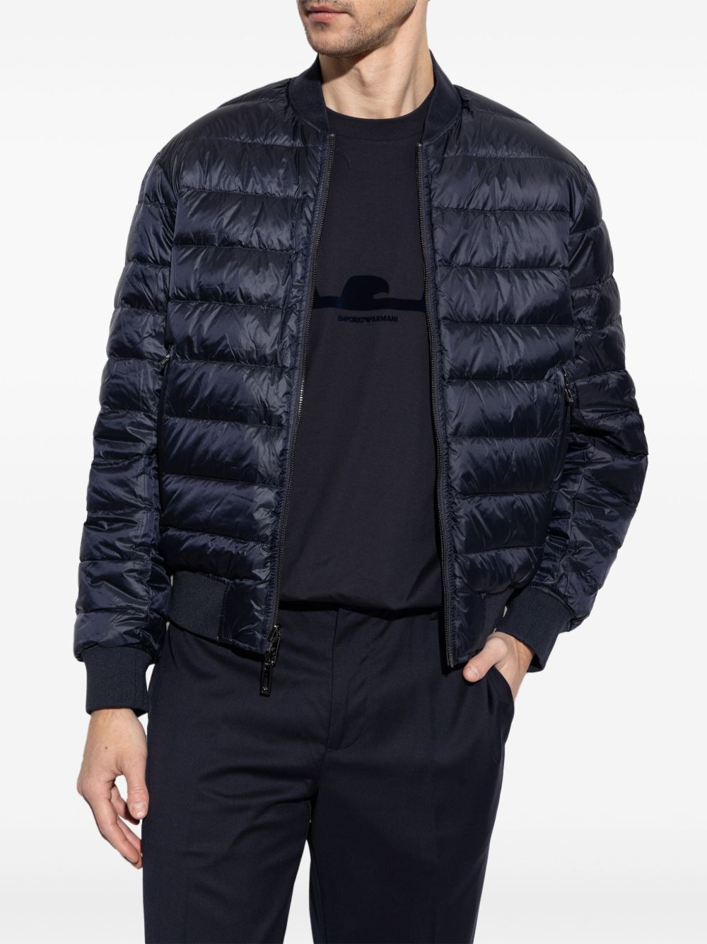 Emporio Armani Reversible bomber collar down jacket