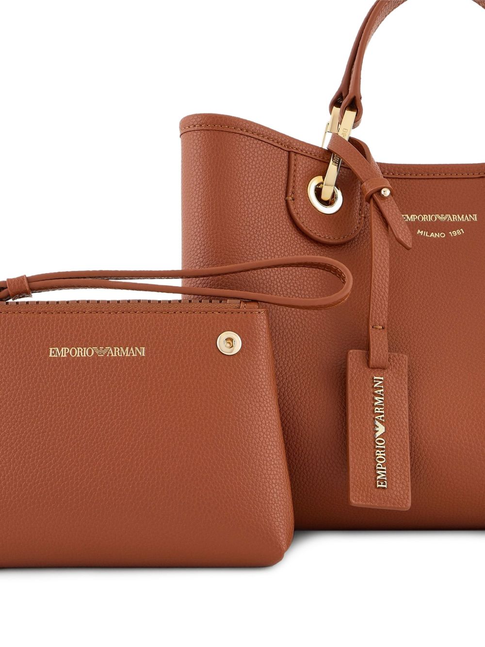 Emporio Armani Bags.. Leather Brown Shopper Emporio Armani