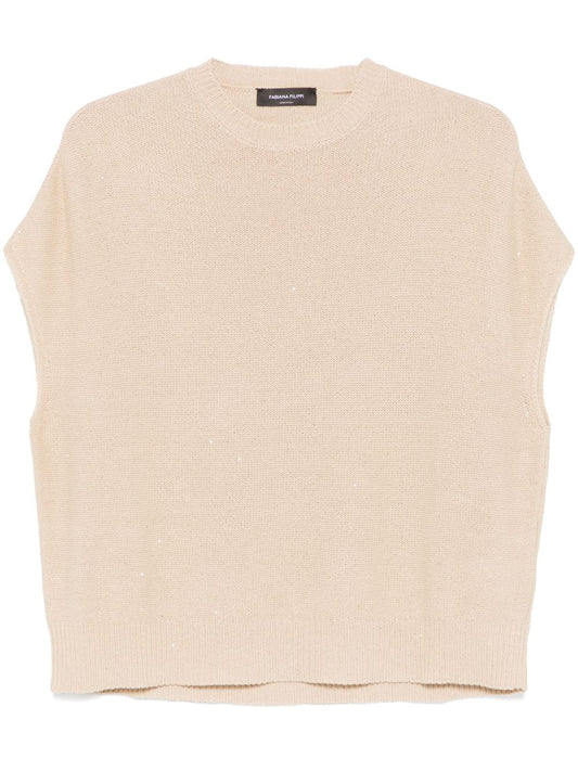 Fabiana Filippi Crewneck sweater with linen blend