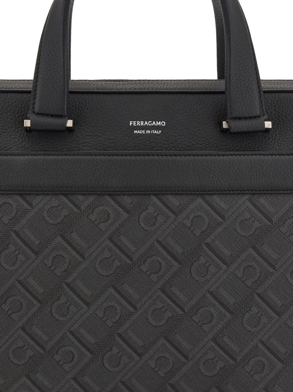 Ferragamo Monogram business bag Men Black Handbag Ferragamo