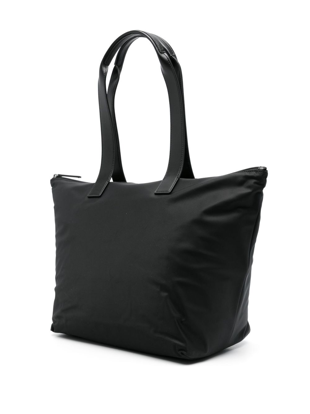 Front view with bag zipped and handles upright.