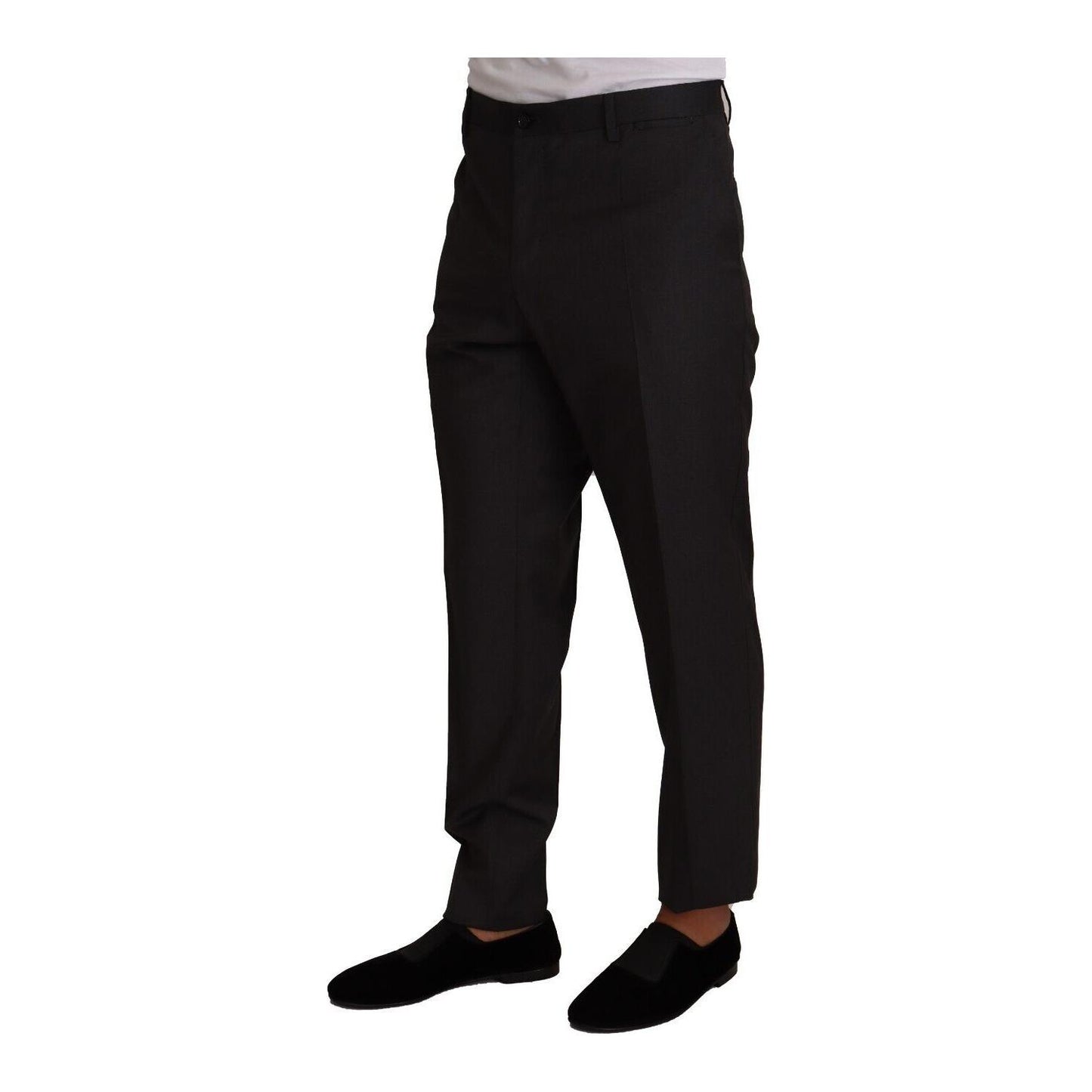 Dolce & Gabbana Gray Wool Formal Tuxedo Trouser Dress Pants