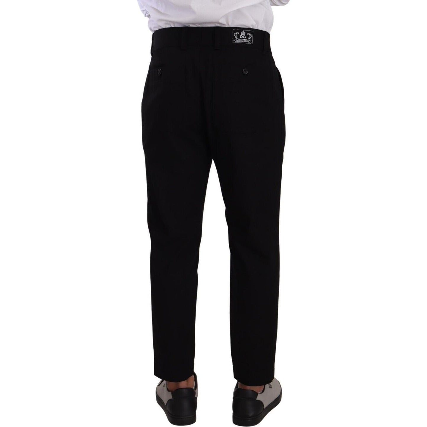 Dolce & Gabbana Elegant Tapered Black Cotton Chinos Dolce & Gabbana