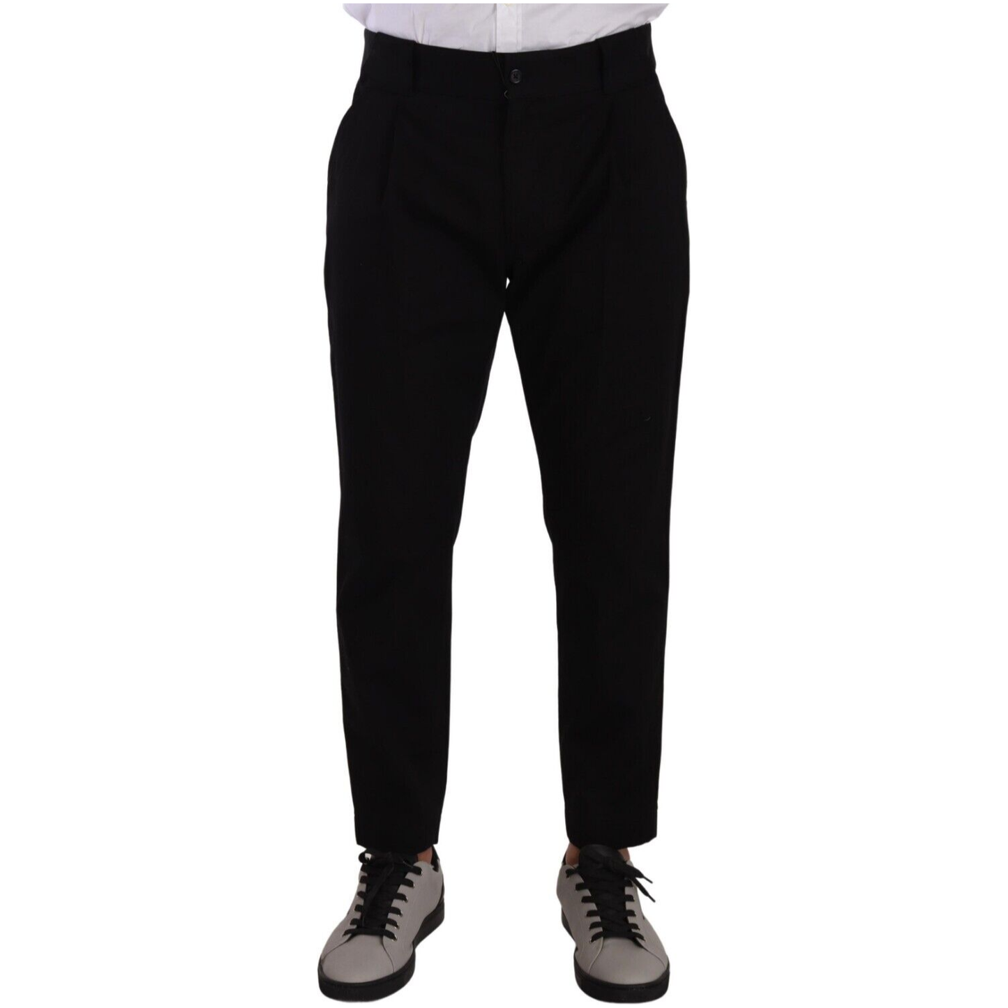 Dolce & Gabbana Elegant Tapered Black Cotton Chinos Dolce & Gabbana