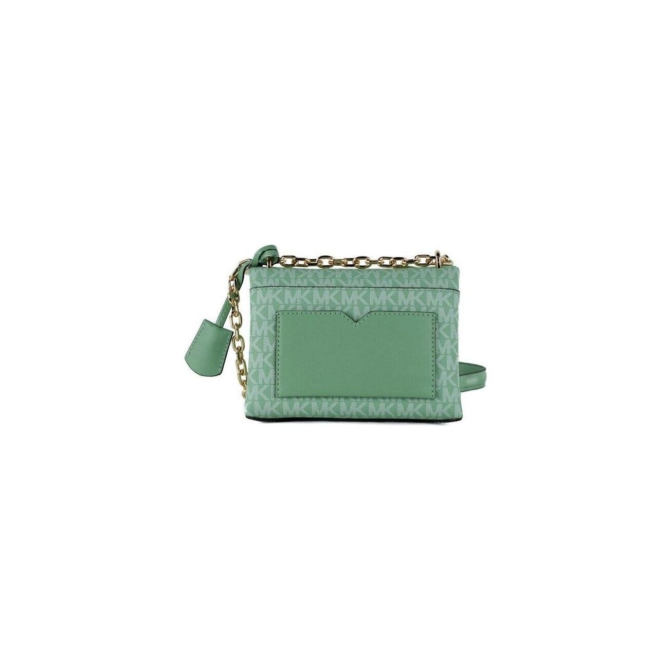 Michael Kors Cece Small Sea Green Signature PVC Convertible Flap Crossbody Bag Michael Kors