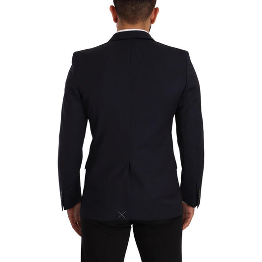 Dolce & Gabbana Sleek Navy Martini Slim Fit Wool Blazer Dolce & Gabbana