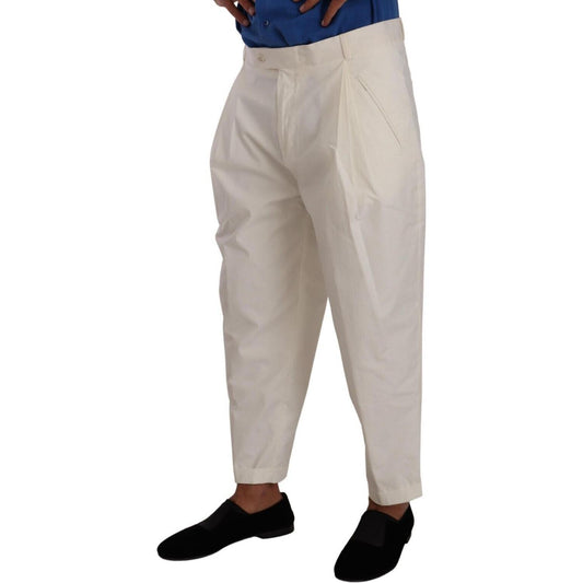 Dolce & Gabbana Elegant White Cotton Stretch Dress Pants Dolce & Gabbana