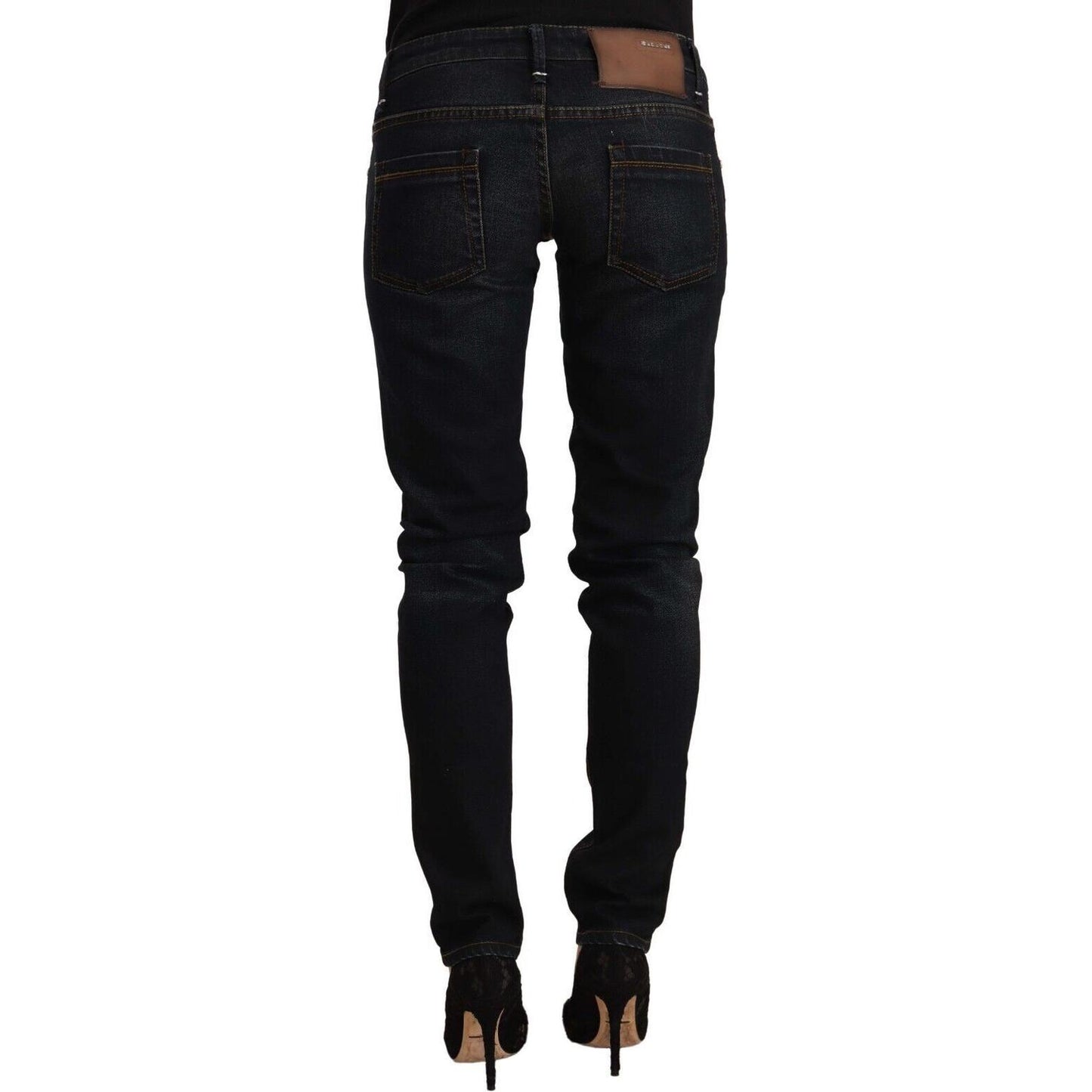 Acht Chic Black Washed Skinny Jeans for Her Acht