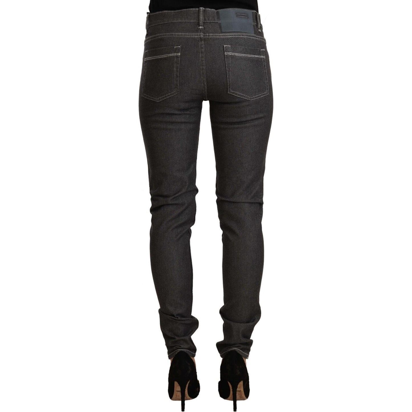 Acht Chic Mid Waist Skinny Black Jeans Acht