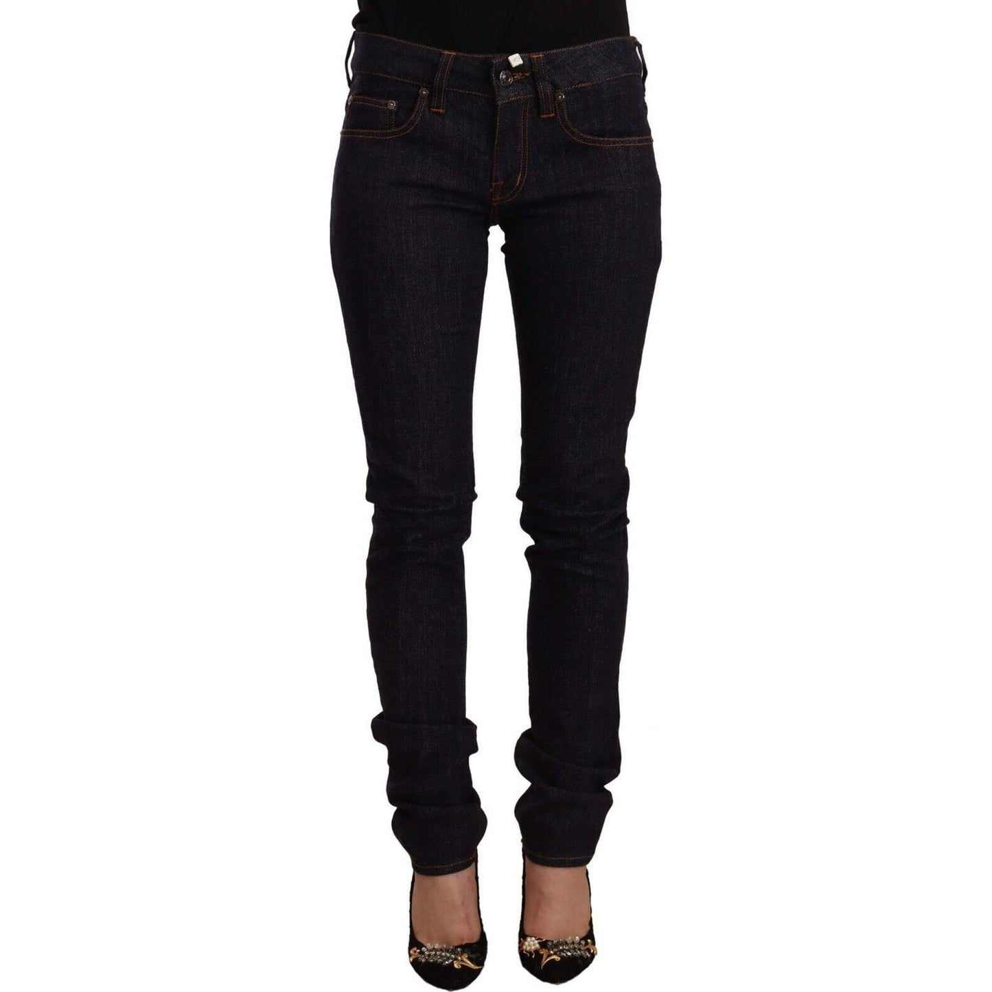 GF Ferre Chic Black Slim Fit Designer Jeans GF Ferre