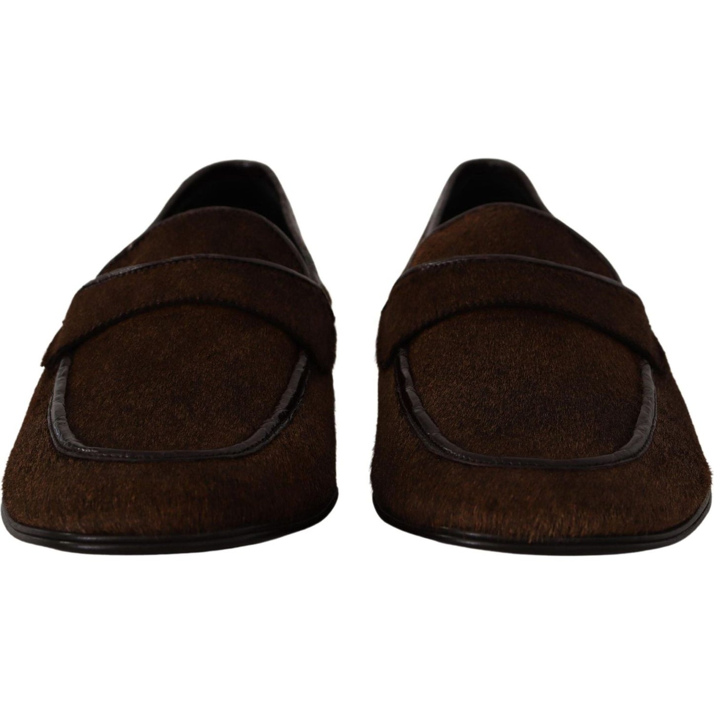 Dolce & Gabbana Elegant Brown Caiman Leather Loafers Dolce & Gabbana