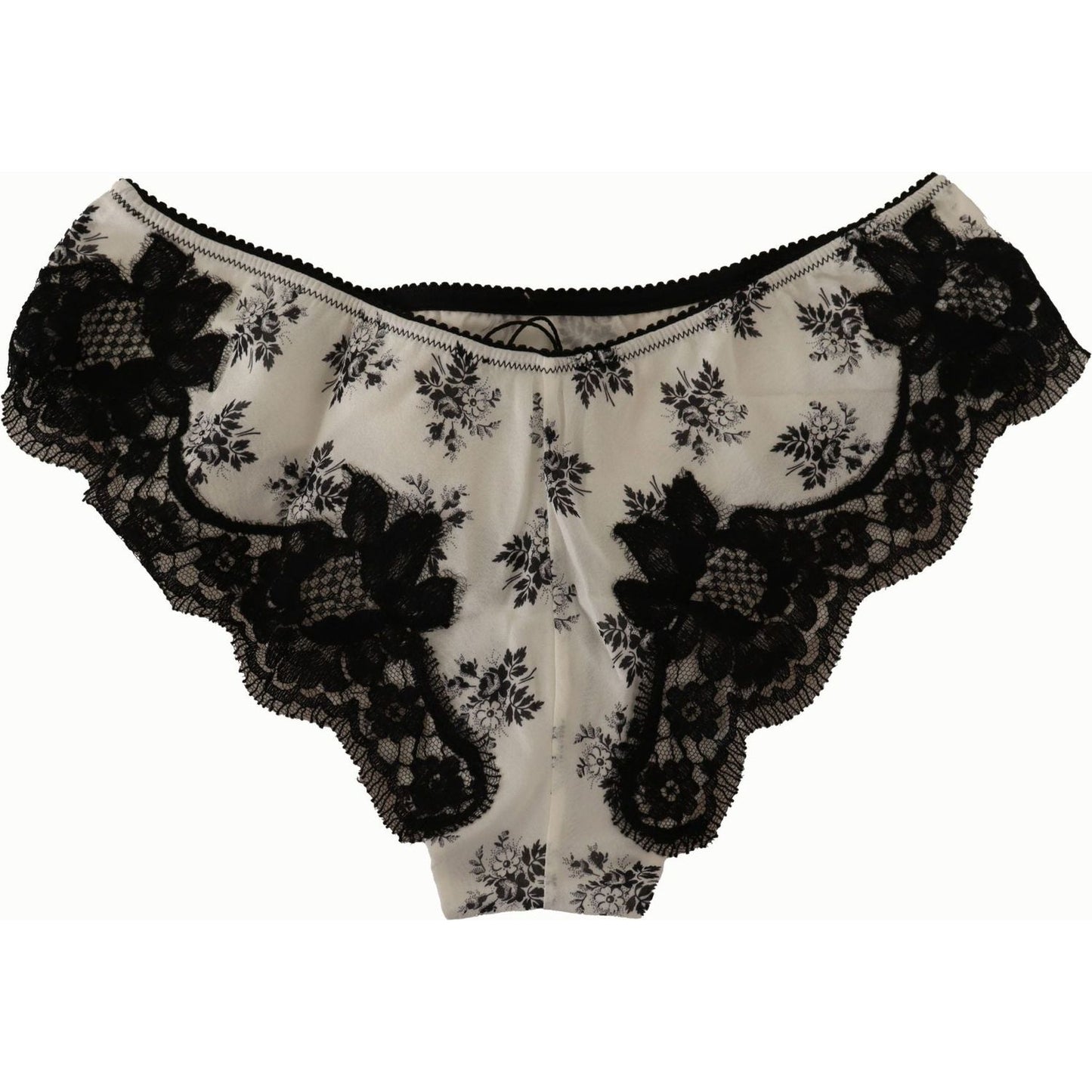 Dolce & Gabbana Elegant White Lace Silk Briefs Dolce & Gabbana