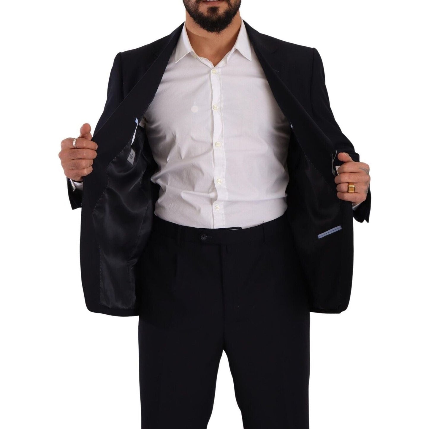 Domenico Tagliente Elegant Black Two-Piece Suit Ensemble Domenico Tagliente